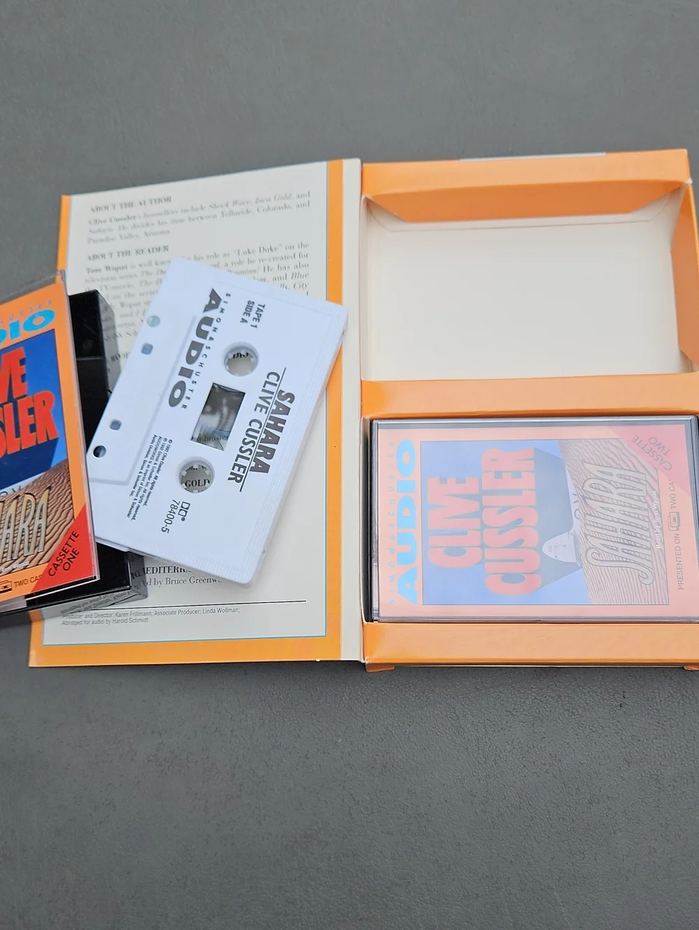 Clive Cussler Sahara Audio Cassette - Orange, Blue